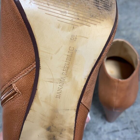 Banana Republic Delilah Tan Open Toe Ankle Bootie Size 8.5 - Picture 8 of 15